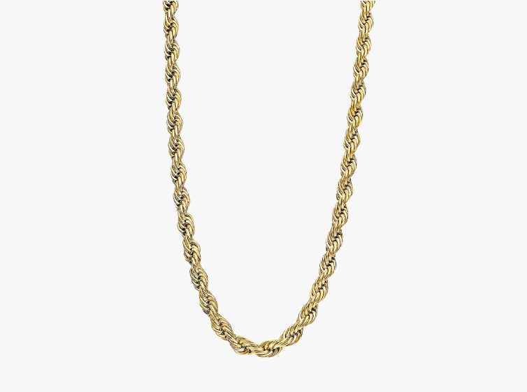 Collar Lotus Style acero inoxidable dorado hombre