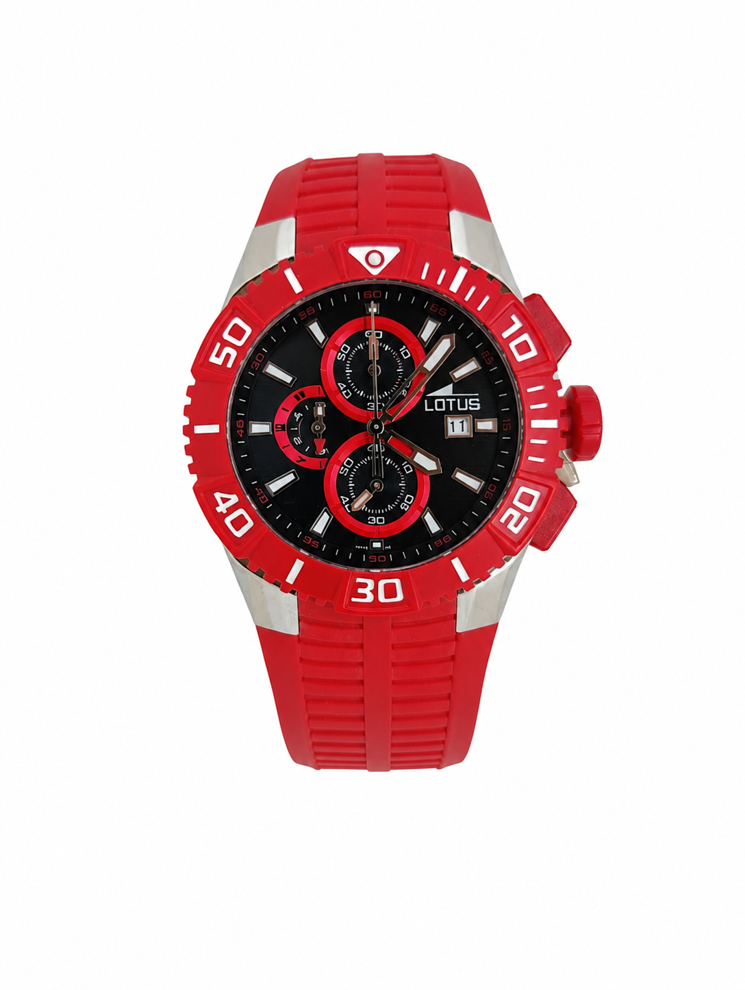 Reloj deportivo Lotus hombre con correa de corcho rojo