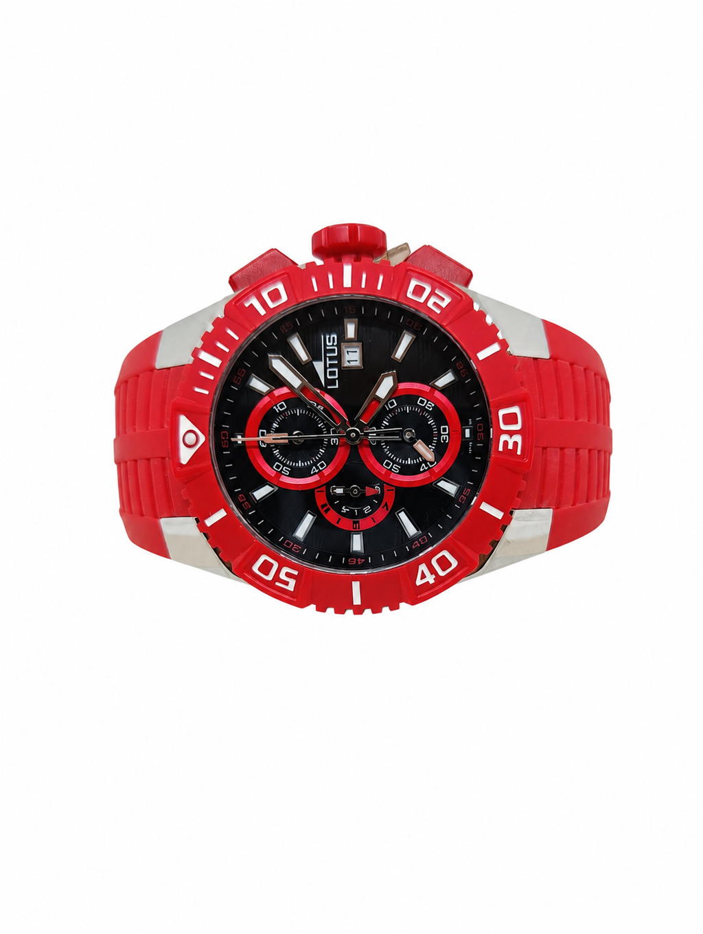Reloj deportivo Lotus hombre con correa de corcho rojo